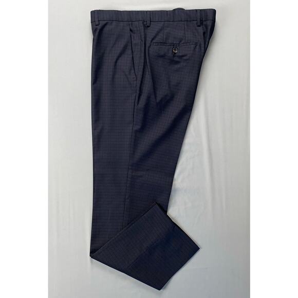 Hugo Boss Hugo3/Genius2 Flat Front Tri-Check Wool Flannel Dress Pants. 40R 35X31 - Picture 2 of 9